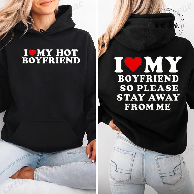 Vintage Funny I Love My Hot Girlfriend Boyfriend Zip Up Hoodies Couple Graphic Sweatshirts Men Boyfriends Casual Sportwear Shirt