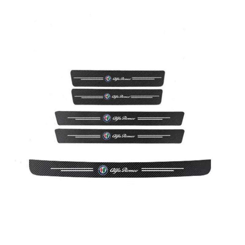 Car Stickers For Alfa Romeo 60X7CM Carbon Fiber Car Door Threshold Protective Sticker For Alfa Romeo Giulietta Mito Giulia Stelv