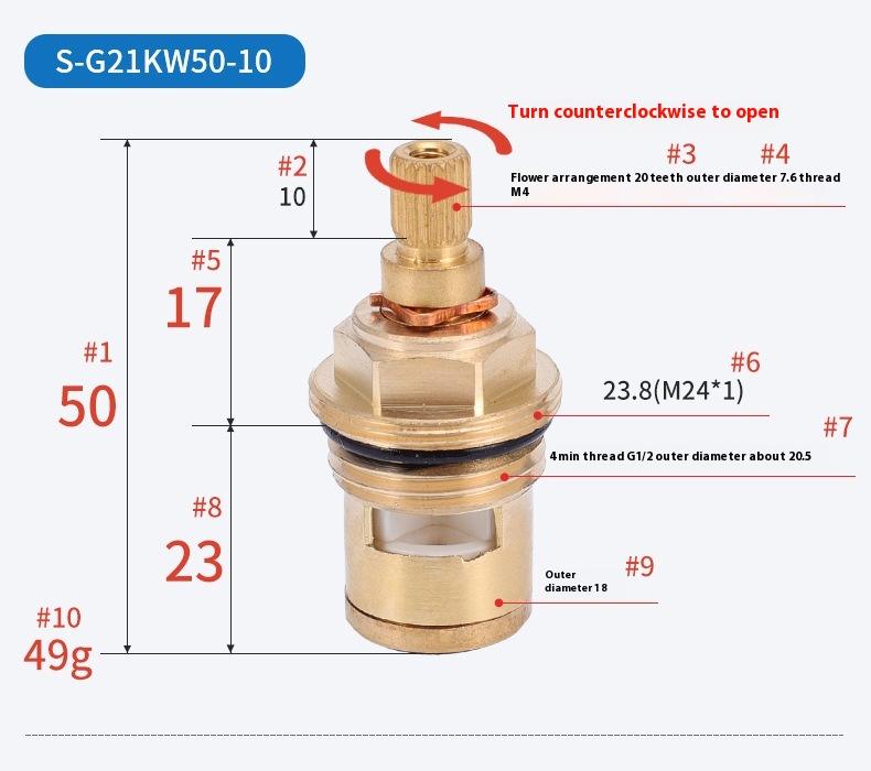 1/2pc Universal Replacement Tap Valves Brass Ceramic Disc Cartridge Inner Faucet Valve for Bathroom, Clockwise or Anti-clockwise