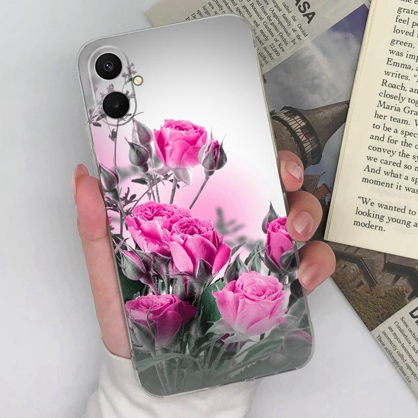 For Samsung A07 M36 F36 F56 A53 A17 A37 A54 A71 Phone Casing Beautiful Rose Patterns Fashion TPU Silicone Ultra Thin Case For Samsung Clear Back Cover