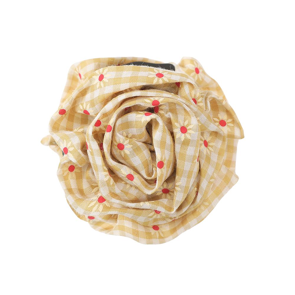 

Checkered Floral Fabric Rose Hair Clips Fashion Hair Accessories Hair Claw Hairpin for Women Girl