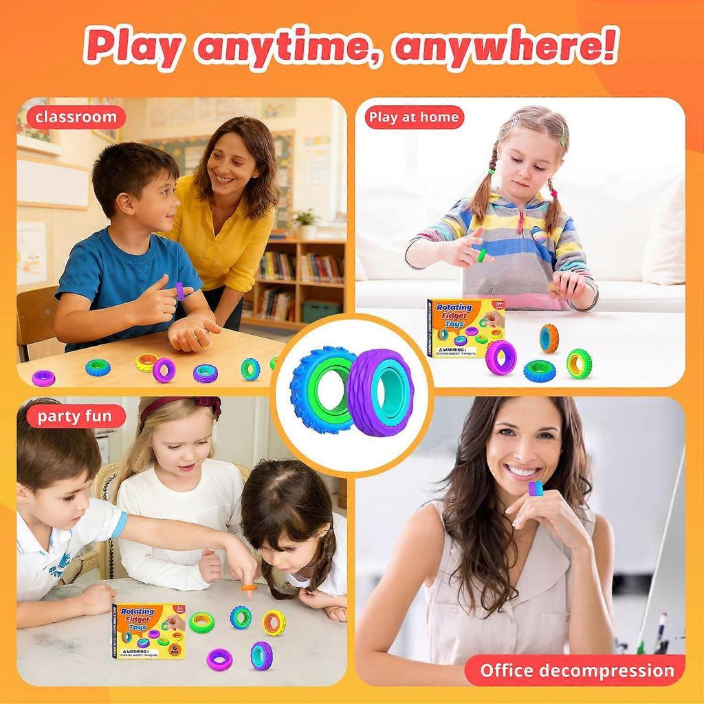 12 Pack Fidget Toys Finger Fidget for Kids: Compact Versatile Sensory Fidgets for Kids, ADHD, Autism - Stress Relief Calming Toys for Classrooms, Trav