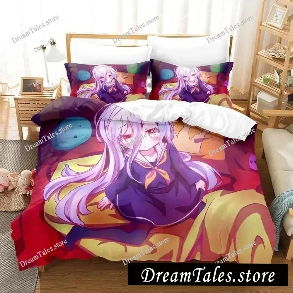 New Game No Game No Life Sora and Shiro Bedding Set Single Twin Full Queen King Size Bed Set Adult Kid Bedroom Duvet Cover Sets