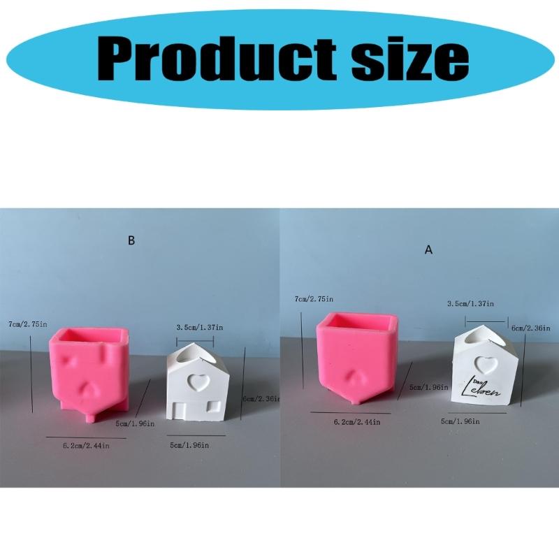 Silicone Molds Small House Candlestick Molds Candle Holder Molds Plasters Molds Castings Mould FOR Home Decoration