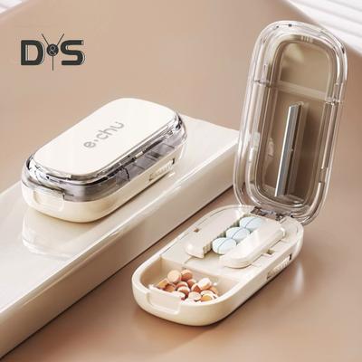 Präzisions-Pillenteiler mit Sicherheitsschutz, kompaktes, tragbares Design, leicht zu reinigen, abnehmbare Aufbewahrungshülle, Tablet-Organizer