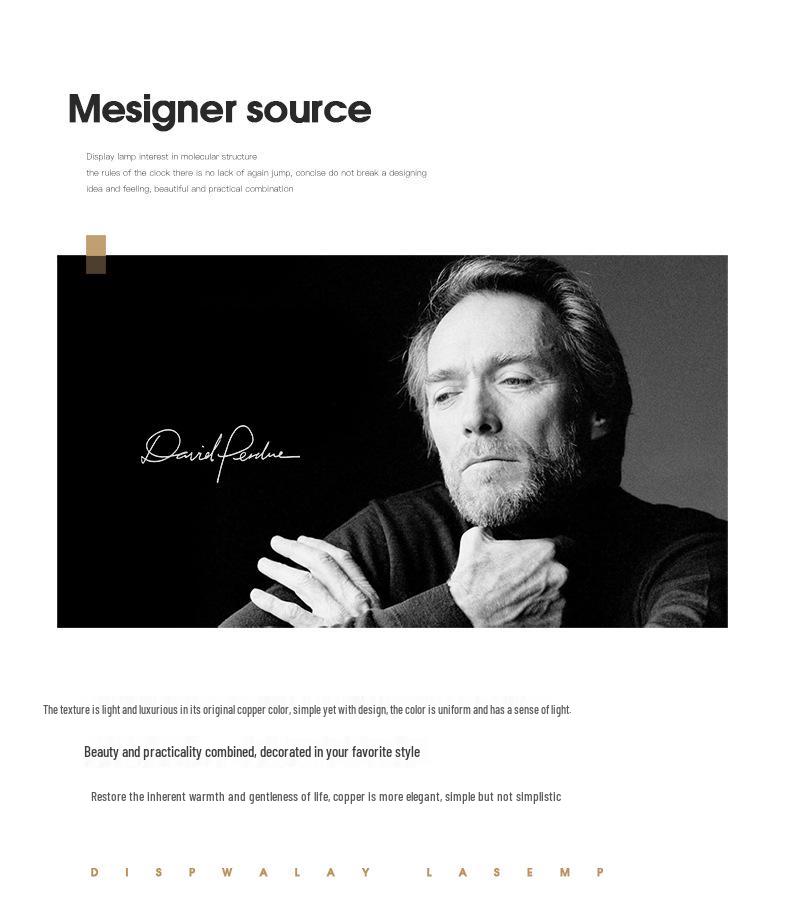 Cross-Border Copper Minimalist Pendant Light for Bedside or Dining