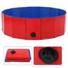 Dog Pool, Foldable PVC Pet Bath for Large Dogs, Blue Color, Portable Dog Bathing Pool, Red Design