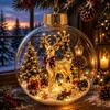 10cm Pallina Trasparente per Addobbi di Natale Decorazione Luminosa Scena Festiva Giocattolo da Appendere all'Albero di Natale Diorama Invernale Pallina per Finestra Natale