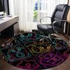 1pc Neon Characters cyber Office Round Area Rug, Indoor Mat Suitable For Office, Under Office Chairs Bedroom Living Room Home Decor, Room Deco