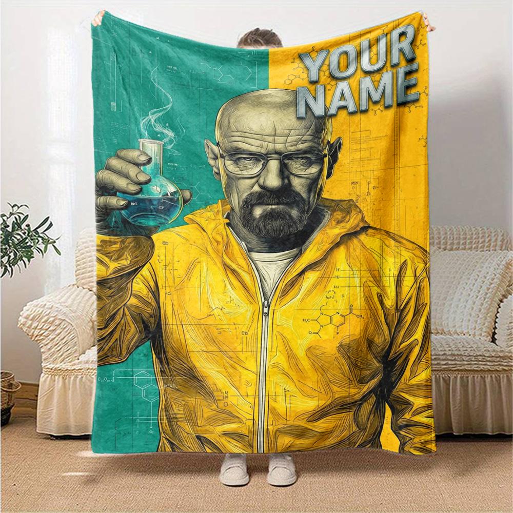 Name Custom Breaking Bad Print Flannel Blanket High Quality Warm Comfortable Cover for All Seasons Perfect for Gifts Home Decor