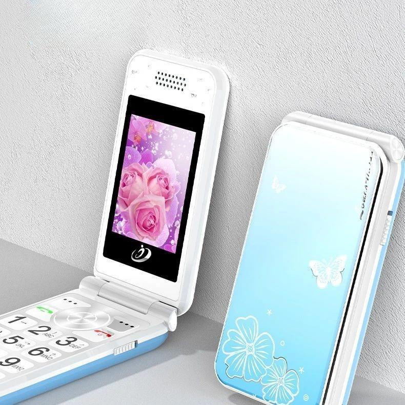 Large Screen Ladies Flip Button Elderly Mobile Phone Dual Card Standby Grow Up Button Elderly Machine Student Spare Machine