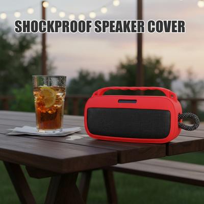 Silicone Speaker Case for SoundLink Plus 7 Waterproof Bluetooth-compatible Speaker Cover with Shoulder Strap Carabiner Protective Skin Carrying Case