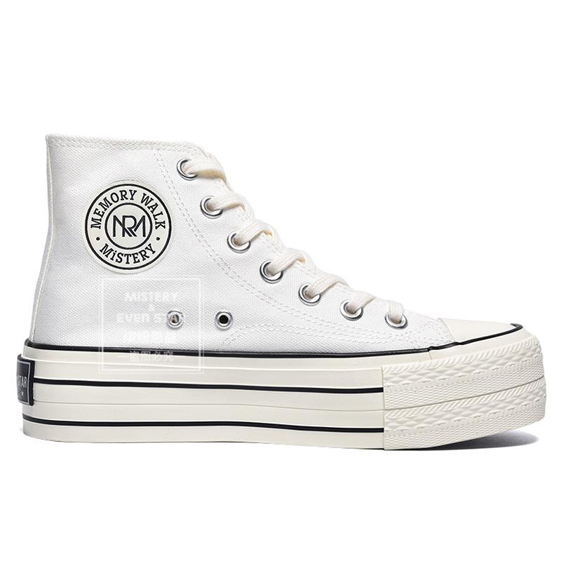 Thick-soled heightening canvas shoes female student muffin shoes 609