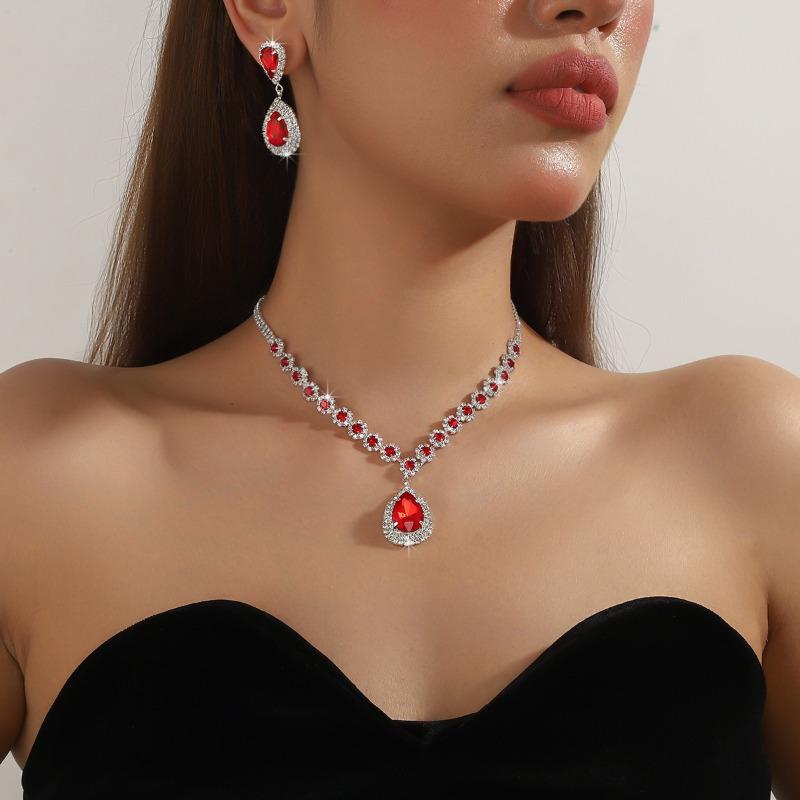 Middle Eastern Jewelry Set Necklace Earrings Bracelet Three-piece Set Full of Diamonds Bridal Jewelry, Dress Accessories