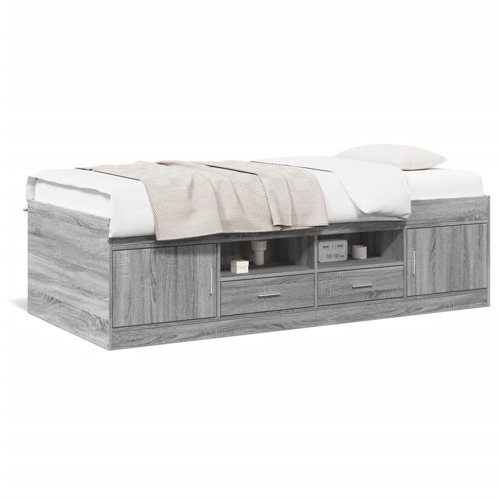 Daybed with Drawers Without Mattress Gray Sonoma 75x190 cm