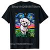 Funny Colorful Maltese Splash Art Dog T Shirts Summer Graphic Cotton Streetwear Short Sleeve Birthday Gifts T-shirt Men