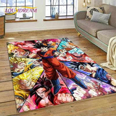 Anime 3D D-Dragon-Ball Japan Tegneserie Teppe Teppe for Stue Soverom Dekor, Gulvmatte Sklisikker dekorasjon for sofa Dørmatte
