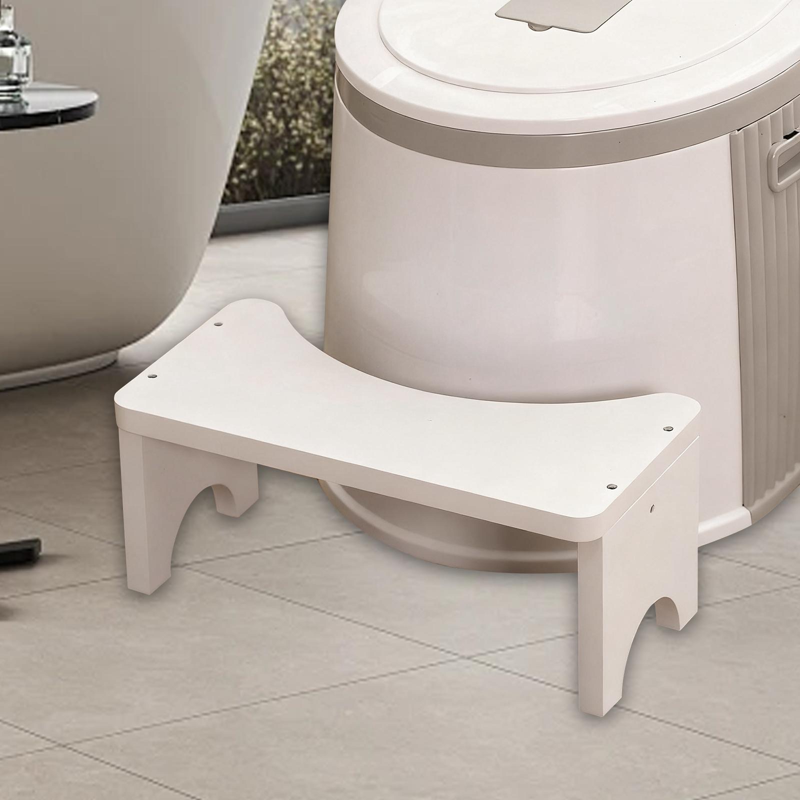

Wood Toilet Stool,Footrest Multifunctional Toilet Squatting, Bathroom,Step Stool Toilet Potty Stool for Elderly Adults Kids білий