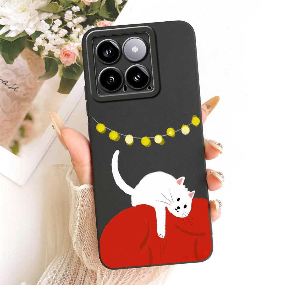 For Xiaomi Mi 14 Pro Case Cute Rabbit Cartoon Cover Shockproof Soft TPU Phone Case For Xiaomi 14 Pro Mi14 Pro 5G Back Cover Bags