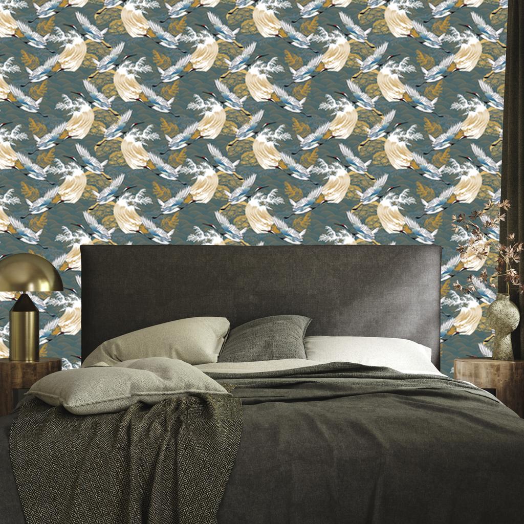 Flying Cranes Wallpaper for Living Room and Bedroom 50x1000