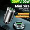 100W PD USB-Autoladegerät Leichteres Schnellladen für iPhone QC3.0 USB Typ C Autotelefonladegerät Adapter für Xiaomi Samsung Huawei