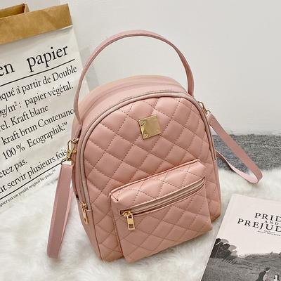 Bag Rhombus Women's Bag Casual Backpack Small Schoolbag Portable Shoulder Messenger Mobile Phone Bag Small Bag