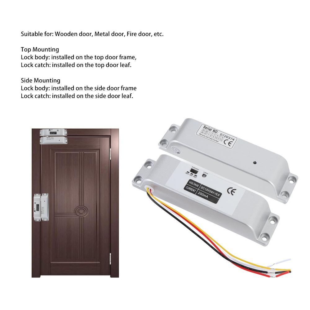 Durable Electric Drop Bolt Lock Secure NC Mode Electric Lock Electronic Bolt Door Lock  Fire Doors