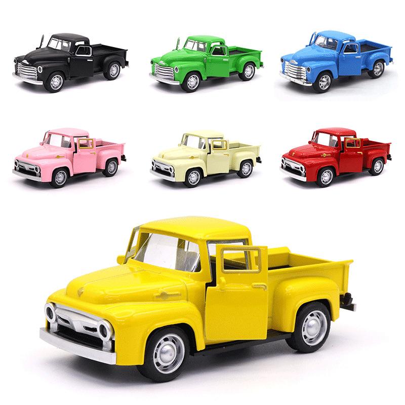 1:32 Maßstab Klassische Pickups LKW Automodell Legierung Rückzug Diecast & Spielzeug Fahrzeug für Jungen Kinder Weihnachten Sammlung Spielzeugauto