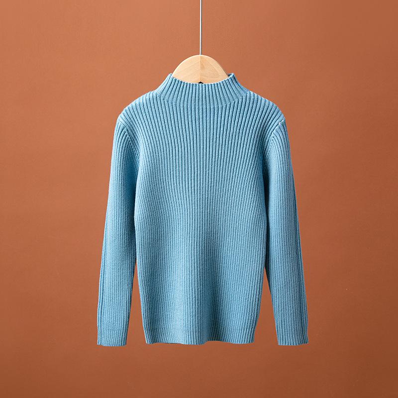 Korean Style Kids' Half-High Neck Sweater: Versatile Knitwear for Autumn/Winter