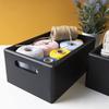 Caisse en Bois Rangement - Creative Deco - 30x20x13cm - Noir - Poignées - Multi-usage