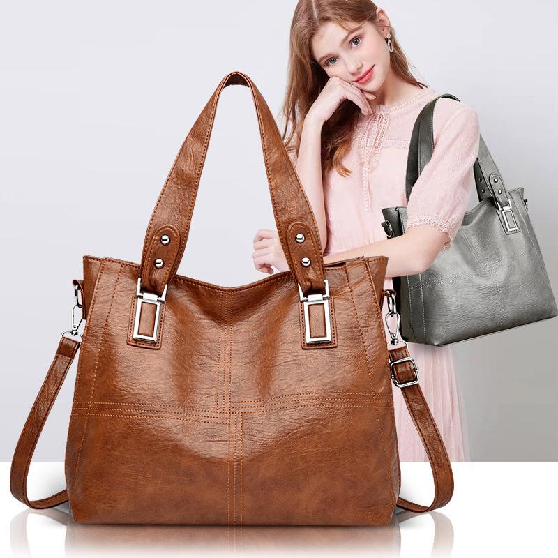 2025 Women's Vintage PU Leather Crossbody Tote—Soft, Versatile, and Stylish
