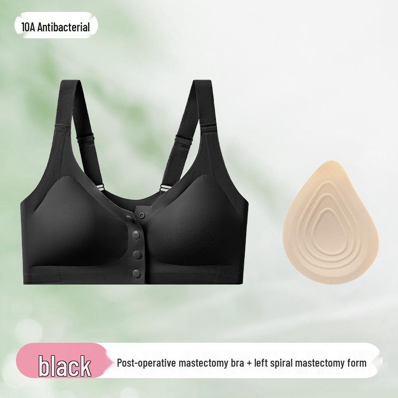 Cross-border Antibacterial Mastectomy Prosthesis Bra with Fake Breast Pads, Seamless Front Closure, for Post-Op and Reduction Support.