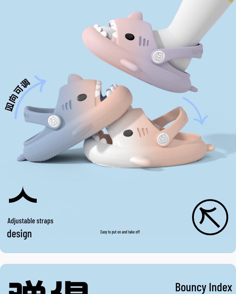Gradient Shark Kids' Non-Slip Summer Clog Slippers – Cute, Soft Sole for Boys and Girls