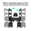 Steel Rolling Computer Tower Stand Adjustable Width Mobile CPU Cart With Lockable Casters Under Desk