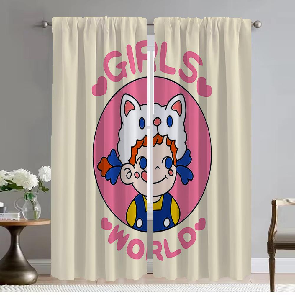 POKA Anti-mosquito Curtains for Living Room Curtain Home Interior Curtains 2 Pieces Partition Tulle for Bedroom Shades Kitchen