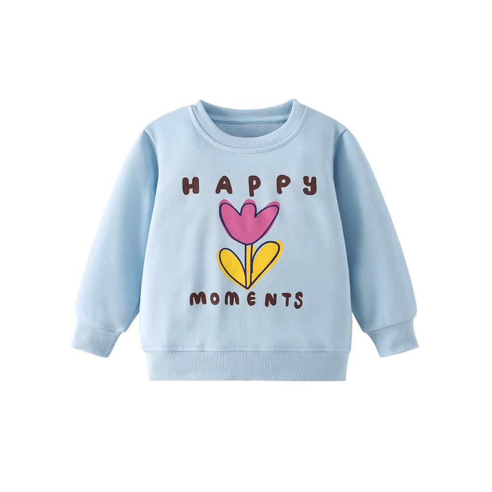 Sweet & Cute Children's Cartoon Flower Sweatshirt - 26 Autumn/Winter, Round Neck, Long Sleeve