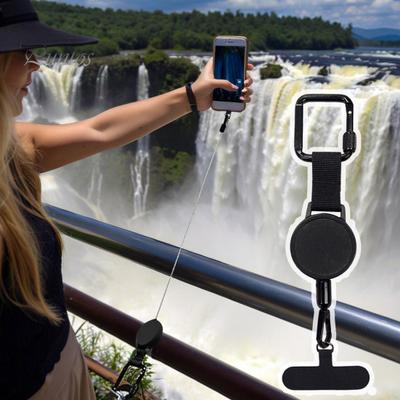 Diebstahlsichere Telefonleine mit Gürtelclip, einziehbarer Stahlschnur, universeller Karabiner mit Verriegelung, verhindert Herunterfallen, Telefonleine für Reisen und Wandern