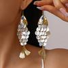 Fish-shaped Shell Tassel Ear Hooks Seaside Resort Style High-end Earrings for Women