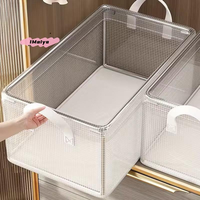 M-1 Pc Transparent PVC Solid Steel Frame Storage Box,waterproof,underwear Storage Basket,suitable for Home and Dormitory Use