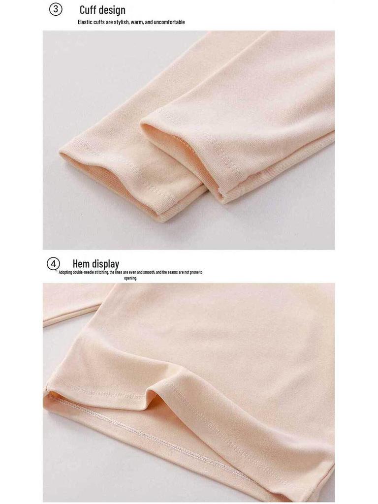 Children's Velvet Half-High Collar Long-Sleeve Top for Boys and Girls - Autumn/Winter