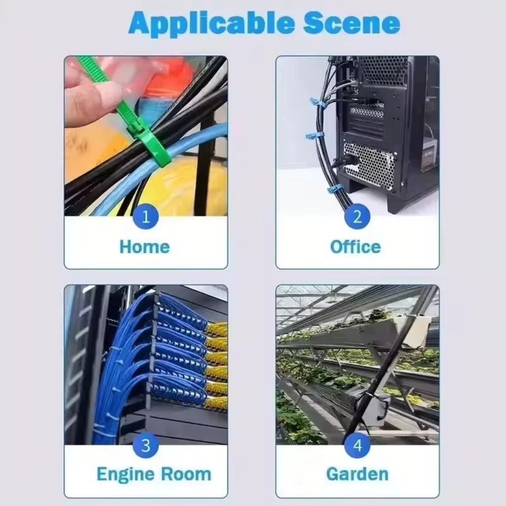 100 PCS Heavy Duty Self-locking Zip Ties Durable Car Instrument Zip Ties Workshop Use