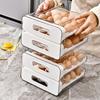 Refrigerator Egg Organizer Egg Holder For Fridger 2-Layer Drawer Type Stackable Egg Storage Box Clear Plastic Eggs Holder