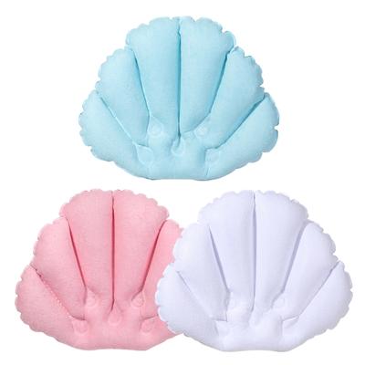 Soft Terry Cloth Inflatable Pillow Bathtub Bath Pillow Spa Cushion