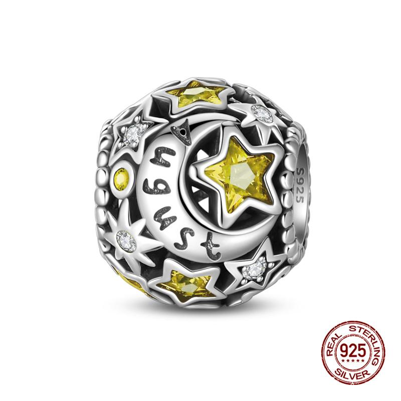 New In 12 Birthstones Beautiful Charms Beads Fits 3Mm Original Bracelet Copper Women Necklace Diy Charms Fine Jewelry Gifts