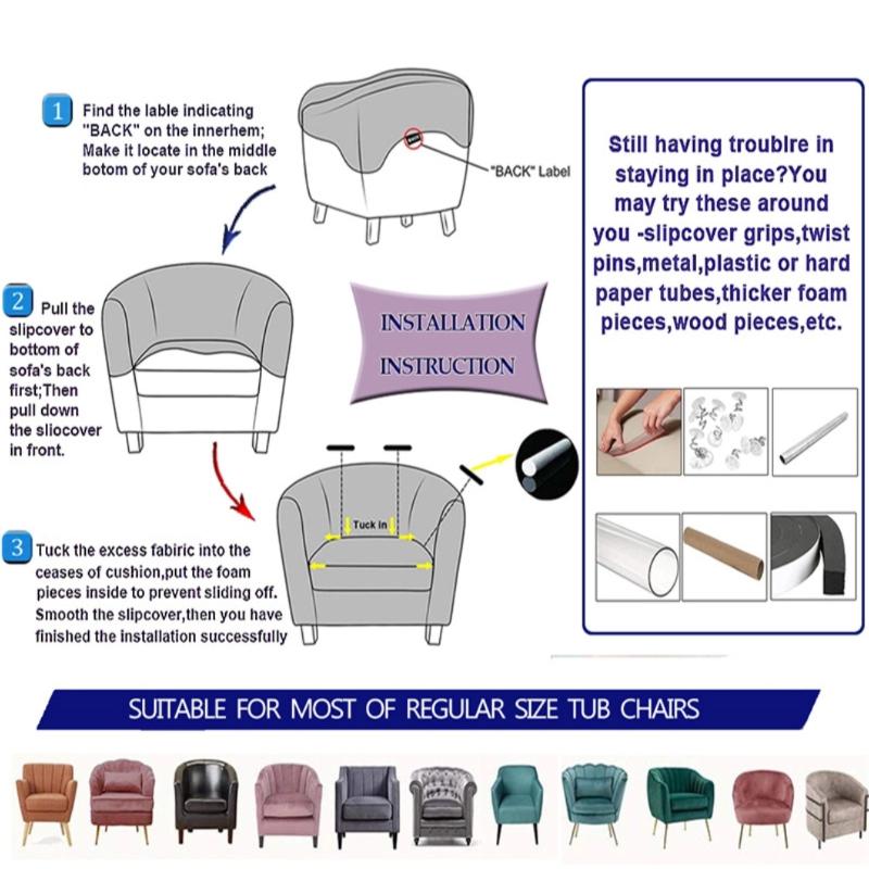 Leaves Jacquard Tub Chair Cover Elastic Club Sofa Slipcovers Armchair Case Single Sofa Cover for Living Room Bar Counter Banquet