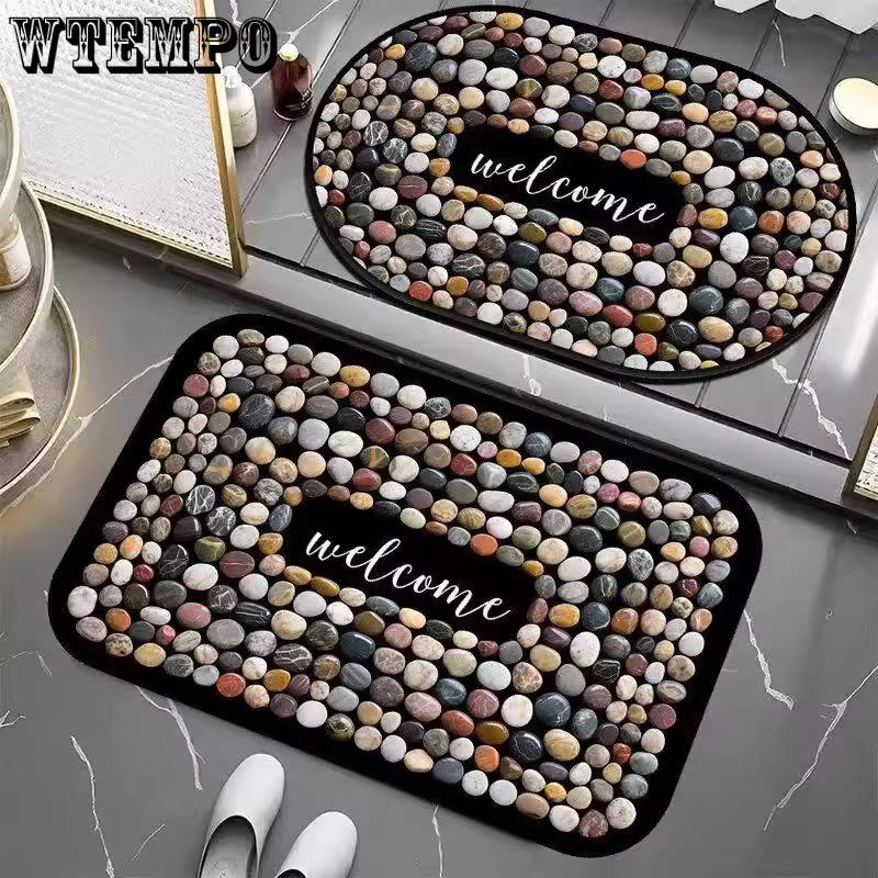 Pebble Bathroom Mat Absorbent Mat Dirt Resistant and Easy To Maintain Non Slip Mat