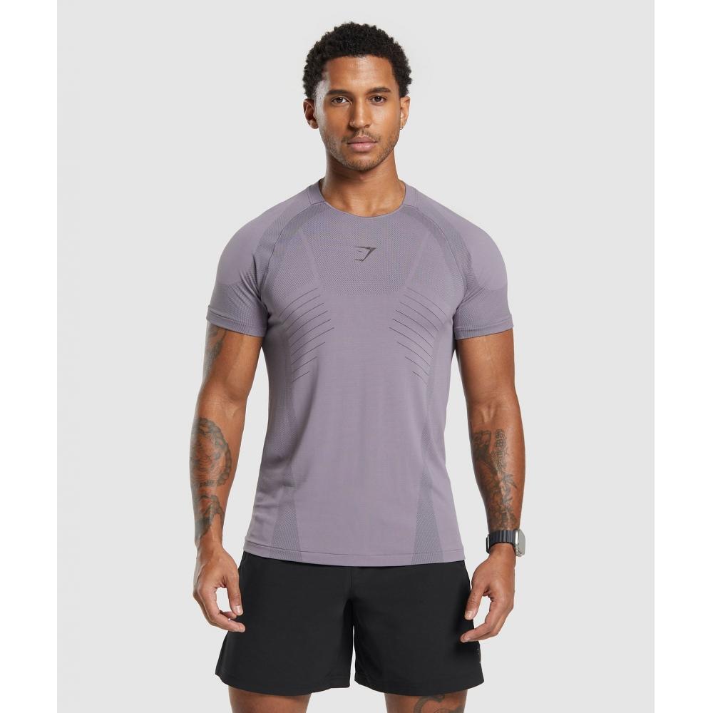 

Бесшовная футболка GYMSHARK Apex, фиолетовая, серая, фиолетовая, A5A5H PBV0