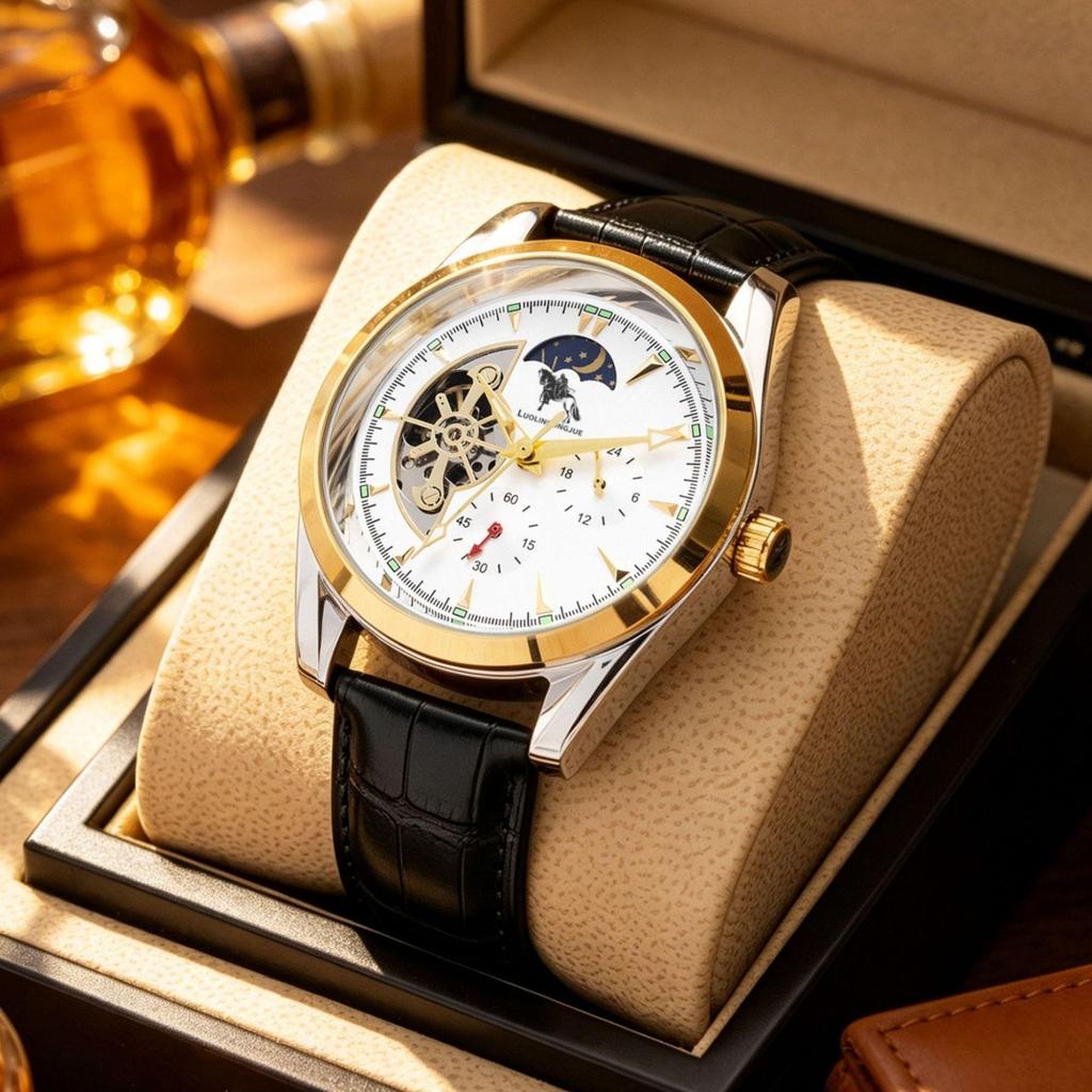 Orologio Meccanico Scheletrico Duca di Lorena: Multifunzione, Luminoso, Impermeabile, Casual Business Cinturino in Acciaio