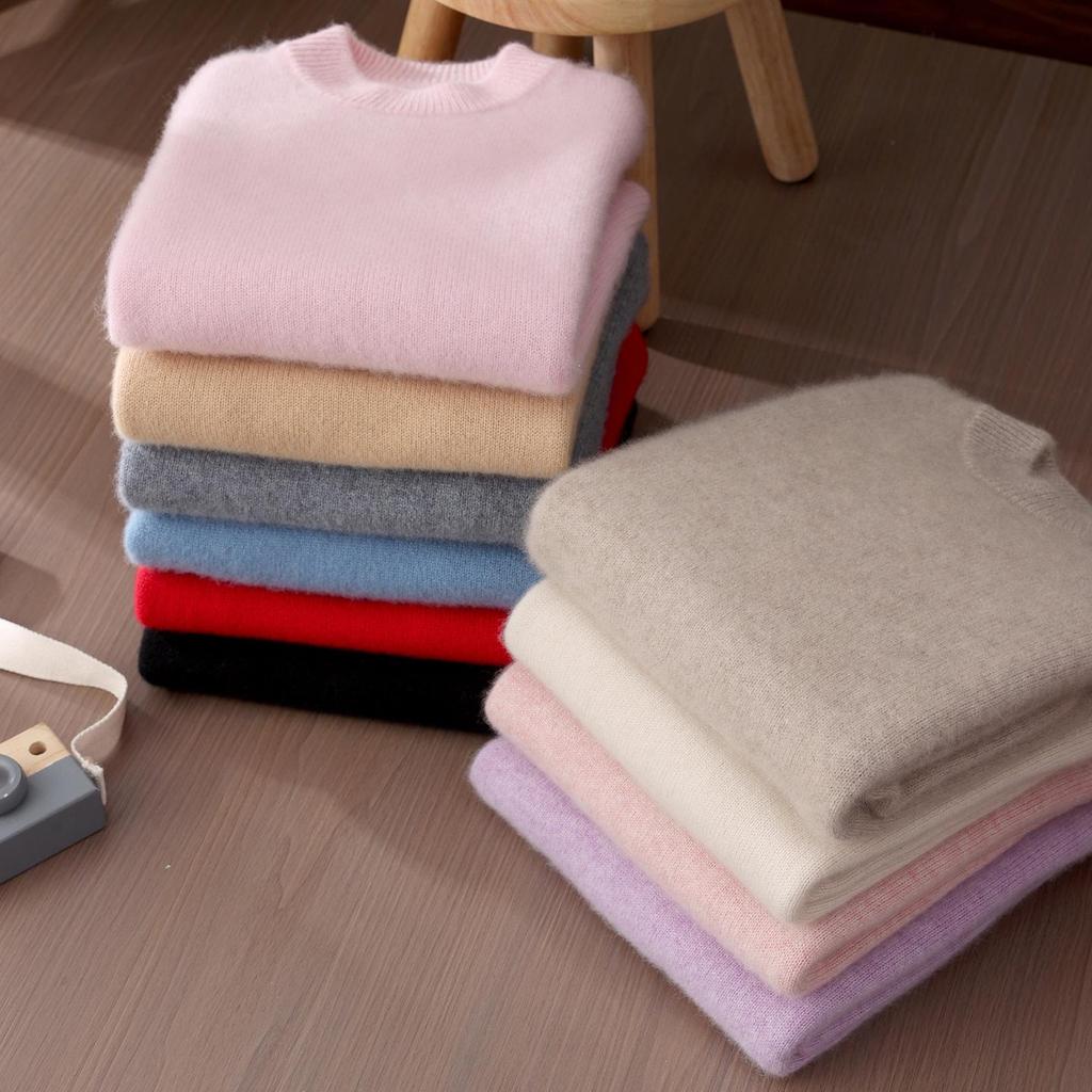 Premium Kids' Solid Color Wool Sweater - Boys' Thick Pullover & Girls' Cashmere Knit Base Layer