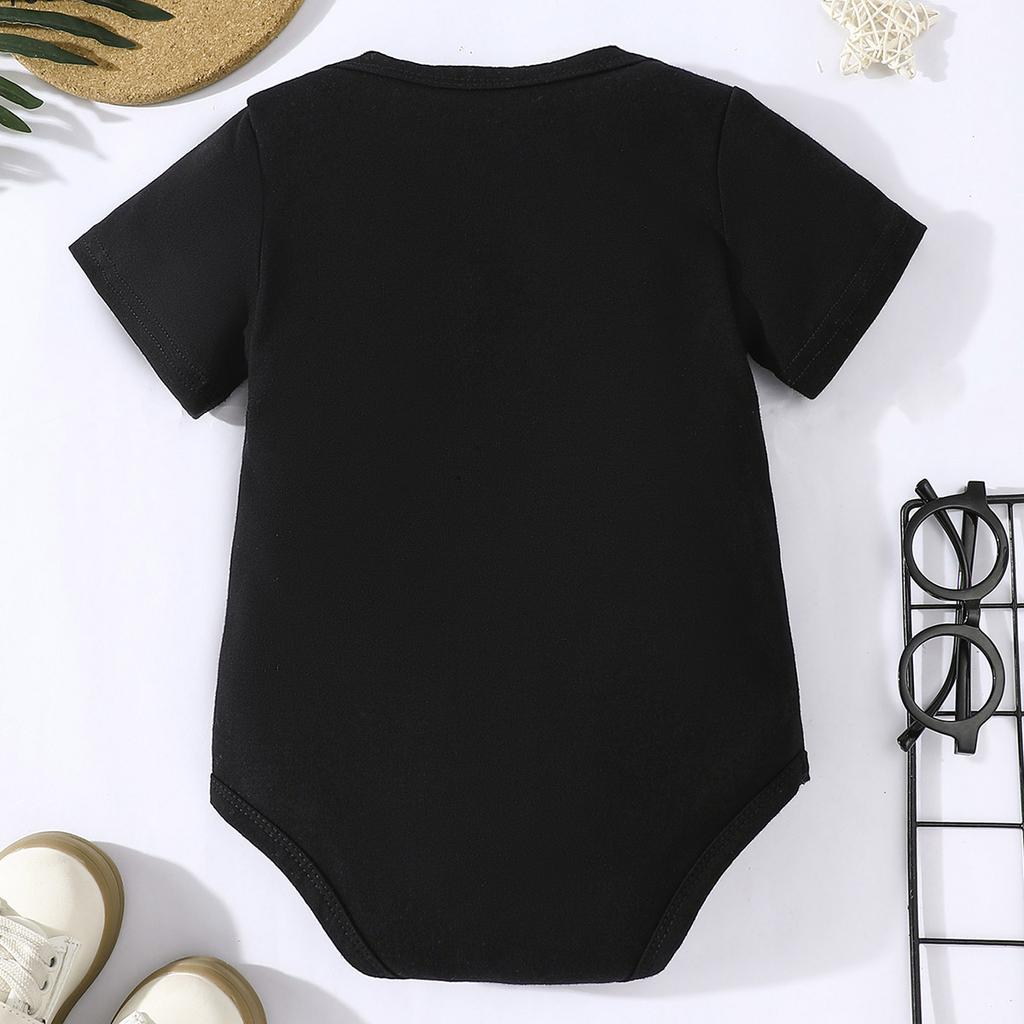 Baby Girl Boy Cotton Bodysuit “New To The Herd” Print Short Sleeve Romper Onesie